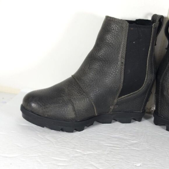Sorel Women's Joan of ArcticII US5,5 gray Leather Waterproof Wedge Chelsea Boot - Picture 7 of 13
